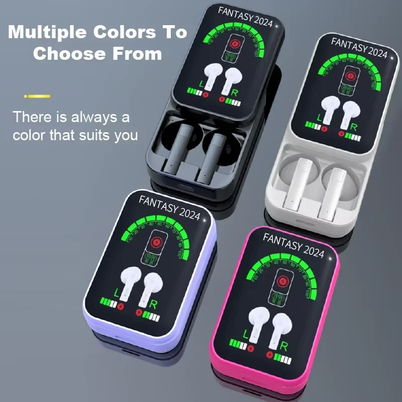 Sliding Cover Wireless Bluetooth Earbuds LED Digital Display Long Battery Life Stereo Earphones For Music Gaming