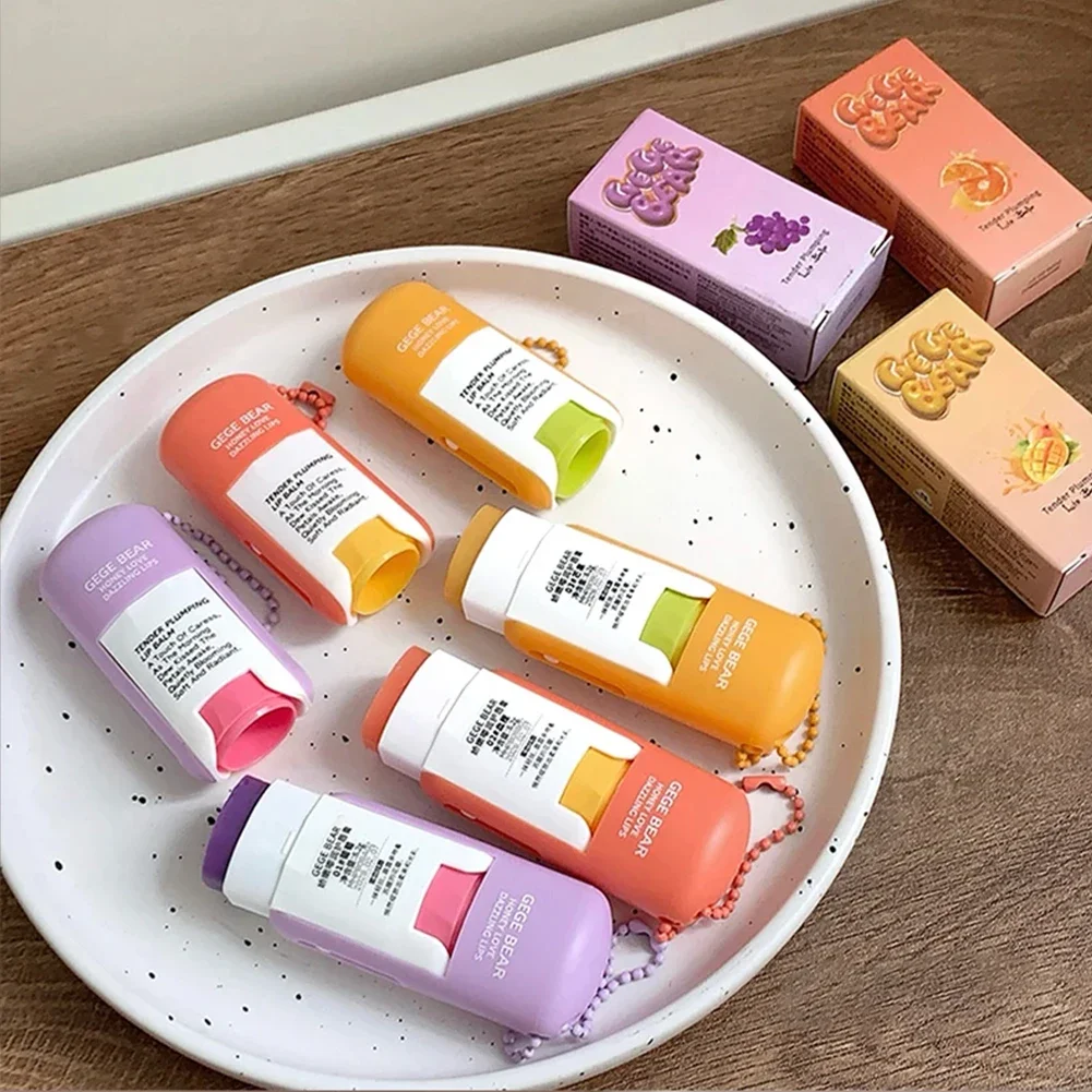 Large Capacity Lip Balm Keychain Pendant, Hydrating & Moisturizing Lip Care Primer Makeup Plumping Clear Lip Gloss