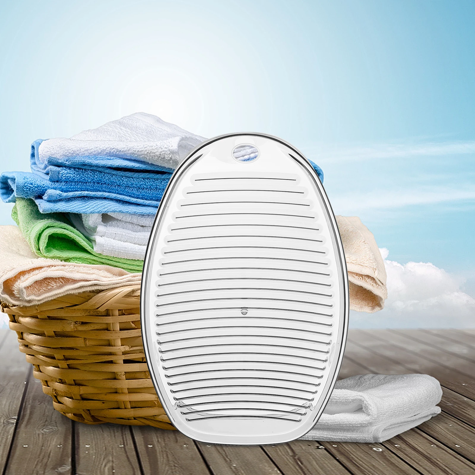 

1pc Thickened Non-Slip Laundry Washboard Household Plastic Washing Board Wavy Scrubbing Board For Clothes Underwear Durable