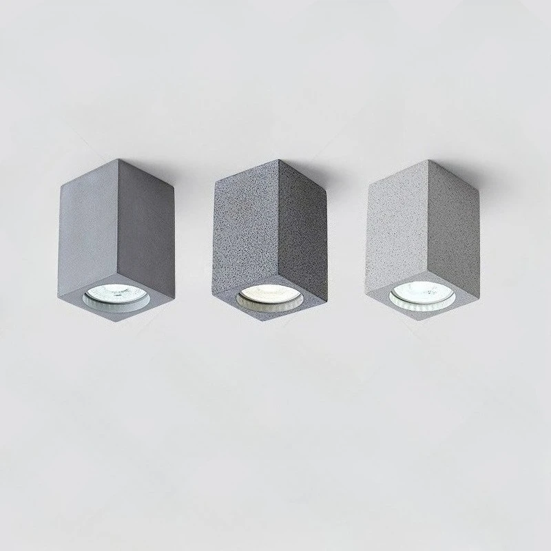 Minimalist Cement Downlight Surface Mounted LED GU10 Lamp Holder Spotlight Living Room Corridor Coffee Decor Ceiling Spot Light