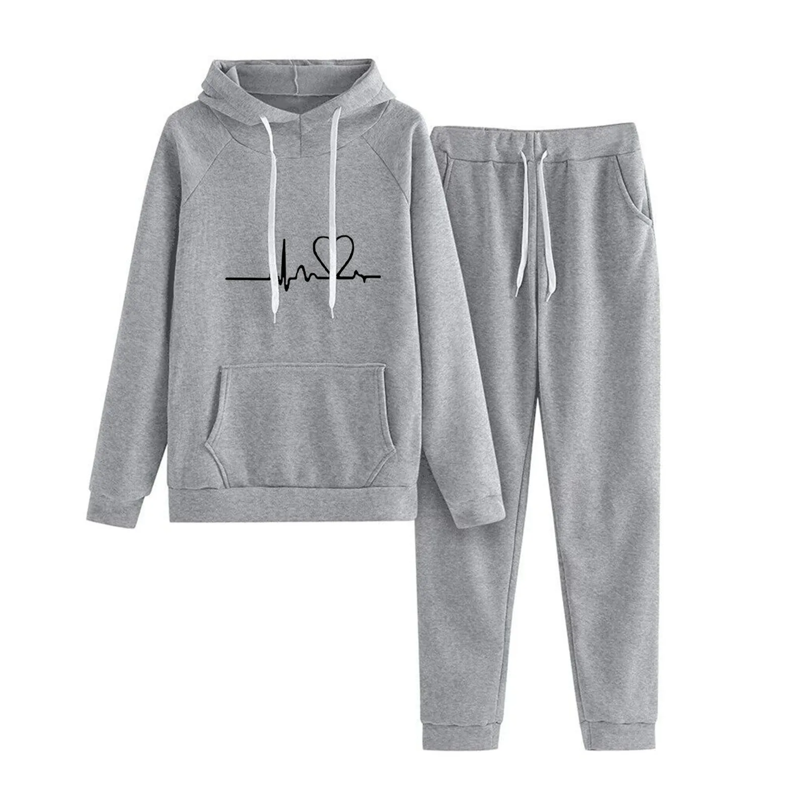 Womans Tracksuit Two Piece Set Hooded Sweatshirts+Sweatpants Suit Lady Casual Jogging Pullovers Fashion Sports Outfits Clothing