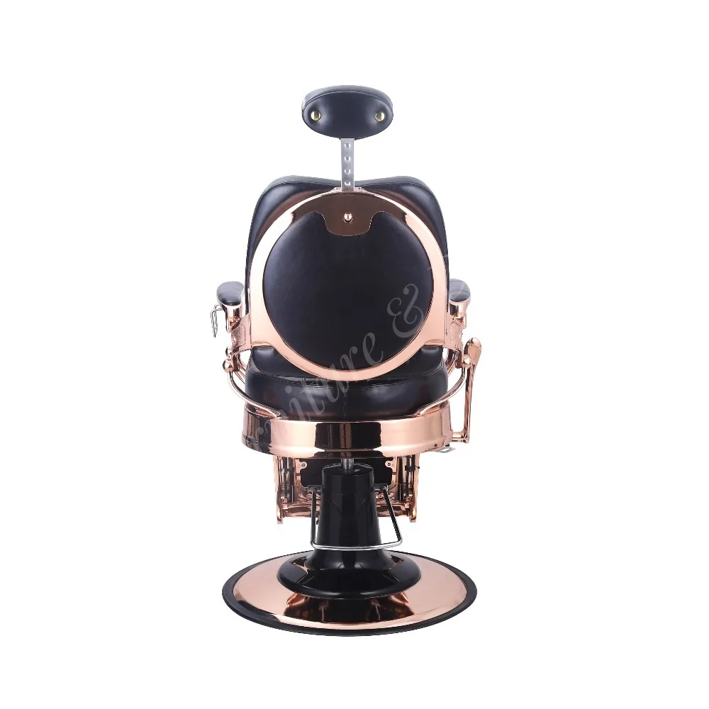 High Quality Contemporary Luxury Heavy Duty PU Leather Modern Salon Barber Chair with Headrest Chrome Round Base for Barber Shop