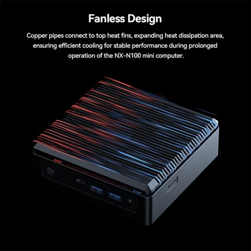 EOVOE Intel 12th Gen N100 Mini PC 16G RAM 1 تيرابايت SSD كمبيوتر DDR4 M.2 2280 SATA كمبيوتر ألعاب مع Win11 OS WIFI6 وBT5.2