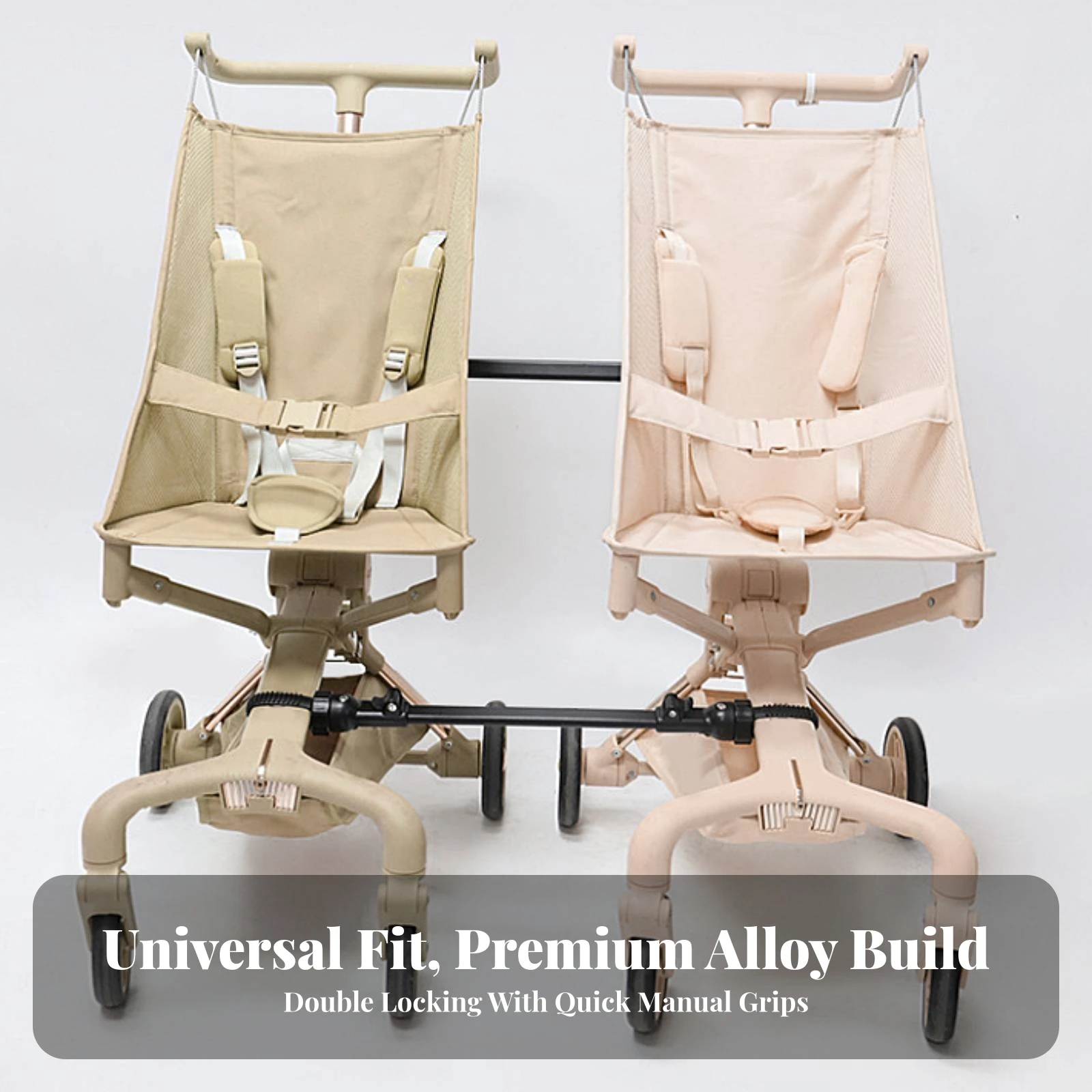 Twin Stroller Connector Heavy-Duty Double Stroller Connector Compatible Easy to Install for Parents of Twins, Outings, Travel