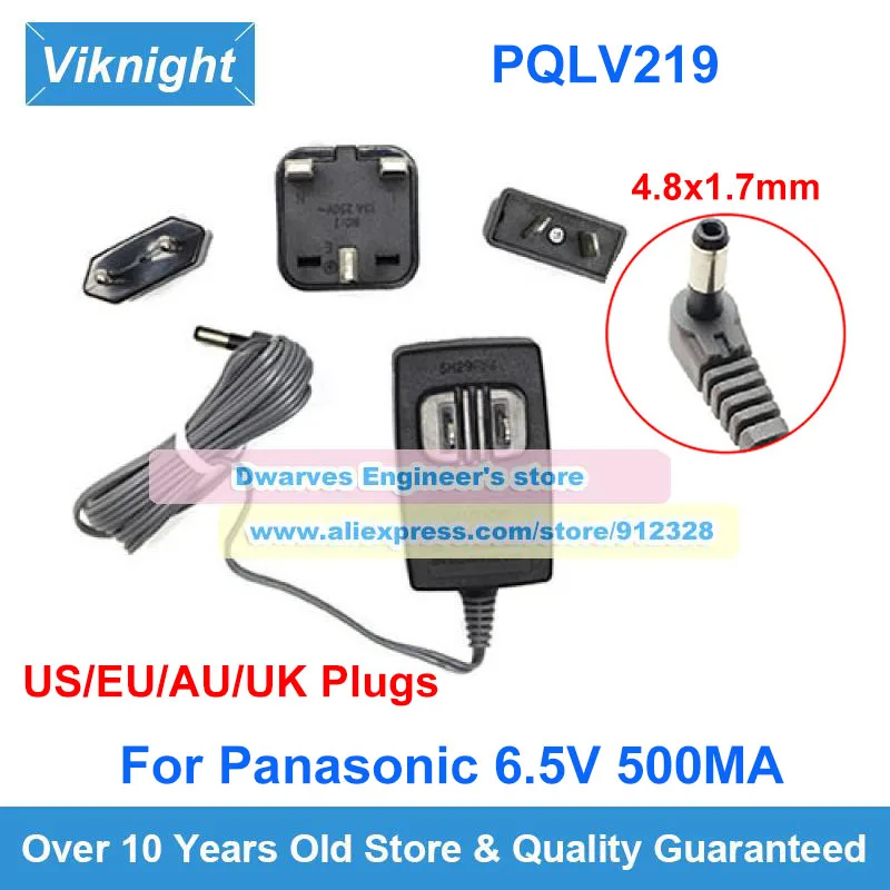 

6.5V 500MA US Plug PQLV219 Power Adapter PQLV207 for PANASONIC KX-TG6413T PNLC1010 KX-TGA651B KX-TG9382T KX-TG4733B KX-TG1061M