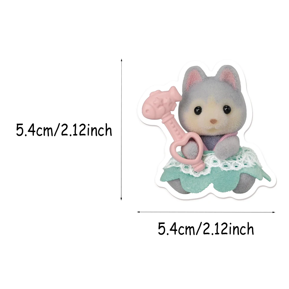55/110/165PCS Calico Critters Family Cartoon Cute Handheld Notebook Skateboarding Luggage Decorative Stickers