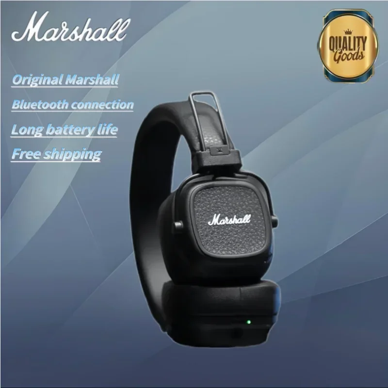 New Marshall Major V Original Bluetooth Wireless Earphone Bass Headset Foldable Computer Game Headphone Outdoor Portable Headset