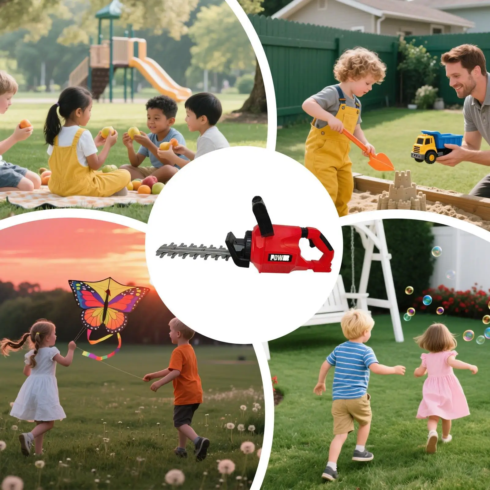 Maison de jeu simulée, jouet pour enfants, tronçonneuse électronique, outils de jardinage, Kits d'outils de jeu de simulation avec lunettes de sécurité pour fils