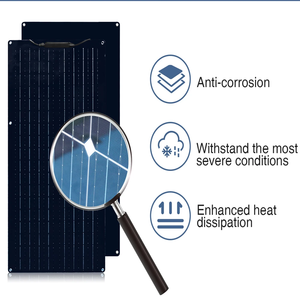 Solar Panel Kit 100w oder 50w mono kristallines Solarpanel-Kit bieg bares tragbares flexibles Solarmodul für Batterie ladegerät Laptop-Notebook