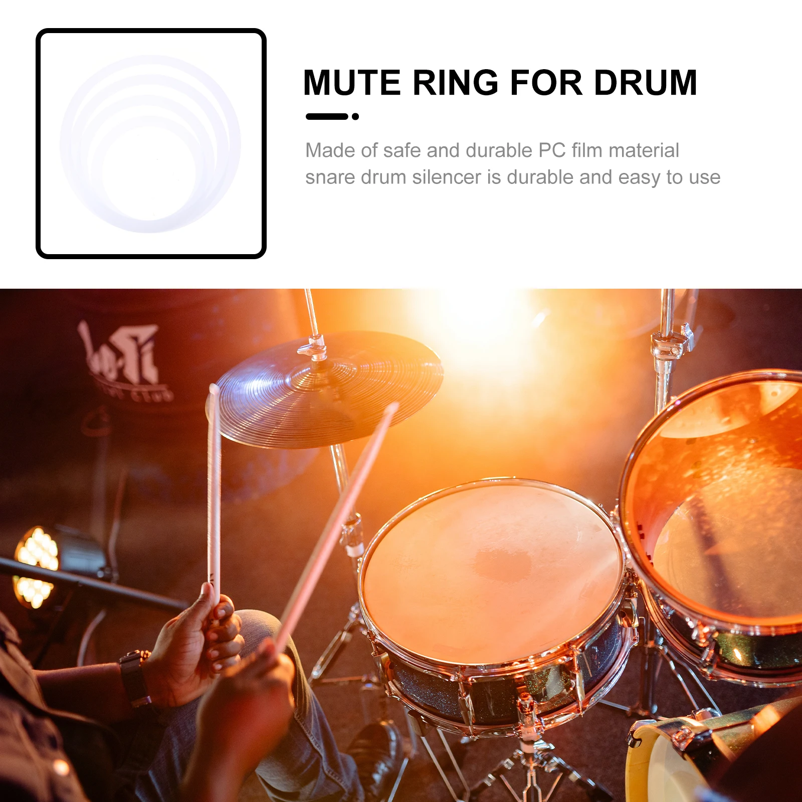 

4 Pcs Voice Stop Coil Suit Snare Drum Supply Heads Noise Reducer Mute Rings Polyacid Film Muffler for Drums