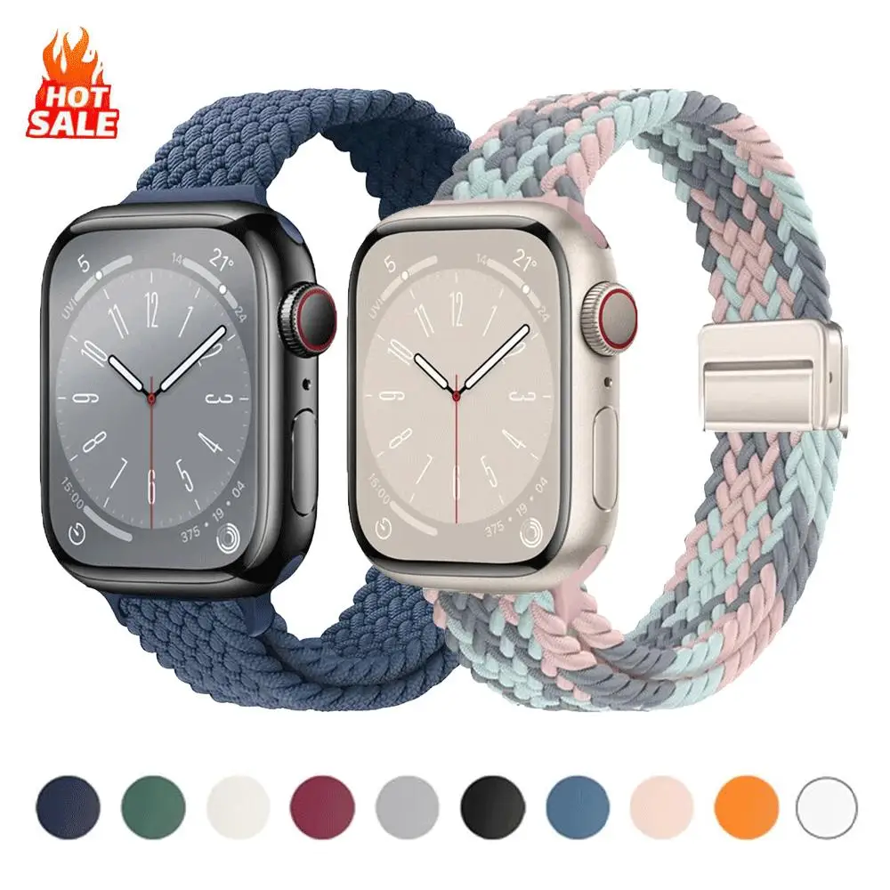 Nylon-Schlaufenarmband für Apple Watch 46 mm 49 mm 40 mm 44 mm 45 mm 42 mm 41 mm 38 mm für iWatch Ultra 3 11 10 SE 3 9 8 7 6 5 4
