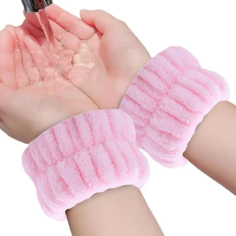 2pcs Wrist Spa Washband Washing Wristbands Wash Towel Band for Washing Face Absorbent Wristbands Womens All-match Wristband