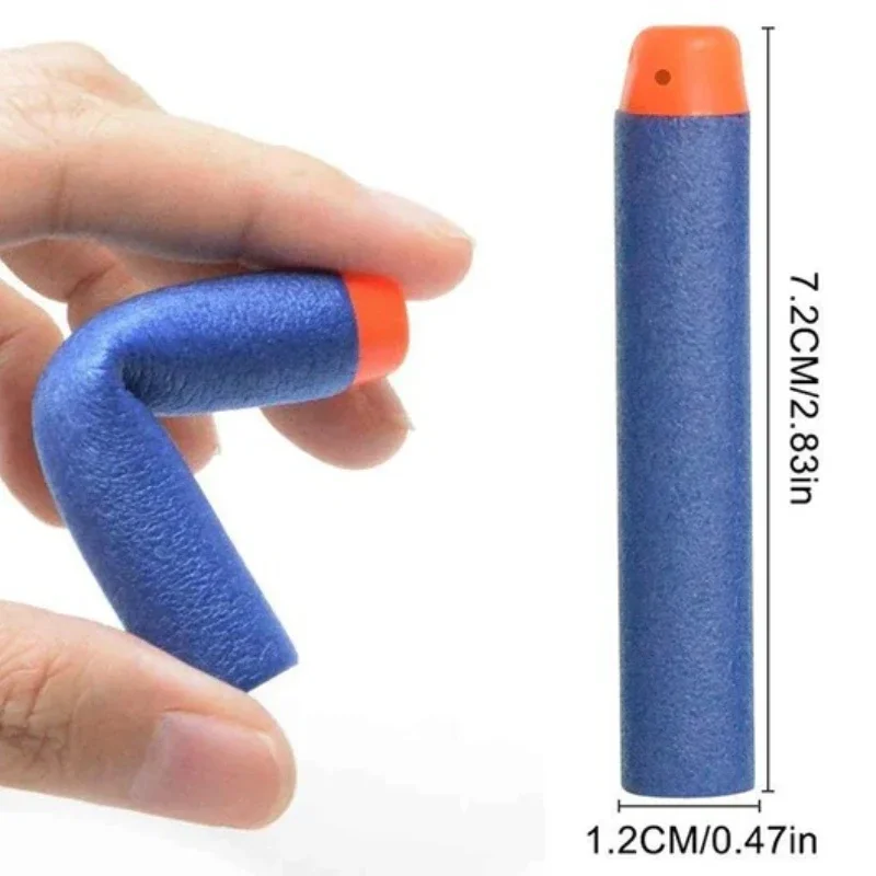A100pcs 7.2cm Soft Foam Bullets Round Head Refill Sponge Darts Toy Gun Soft Bullet for NERF N-Strike Blasters Children's Gift