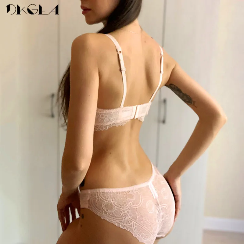 Mode Jong Meisje Beha Set Plus Size D E Cup Dunne Katoenen Ondergoed Set Vrouwen Sexy Beha Roze Kant Bras push Up Borduren