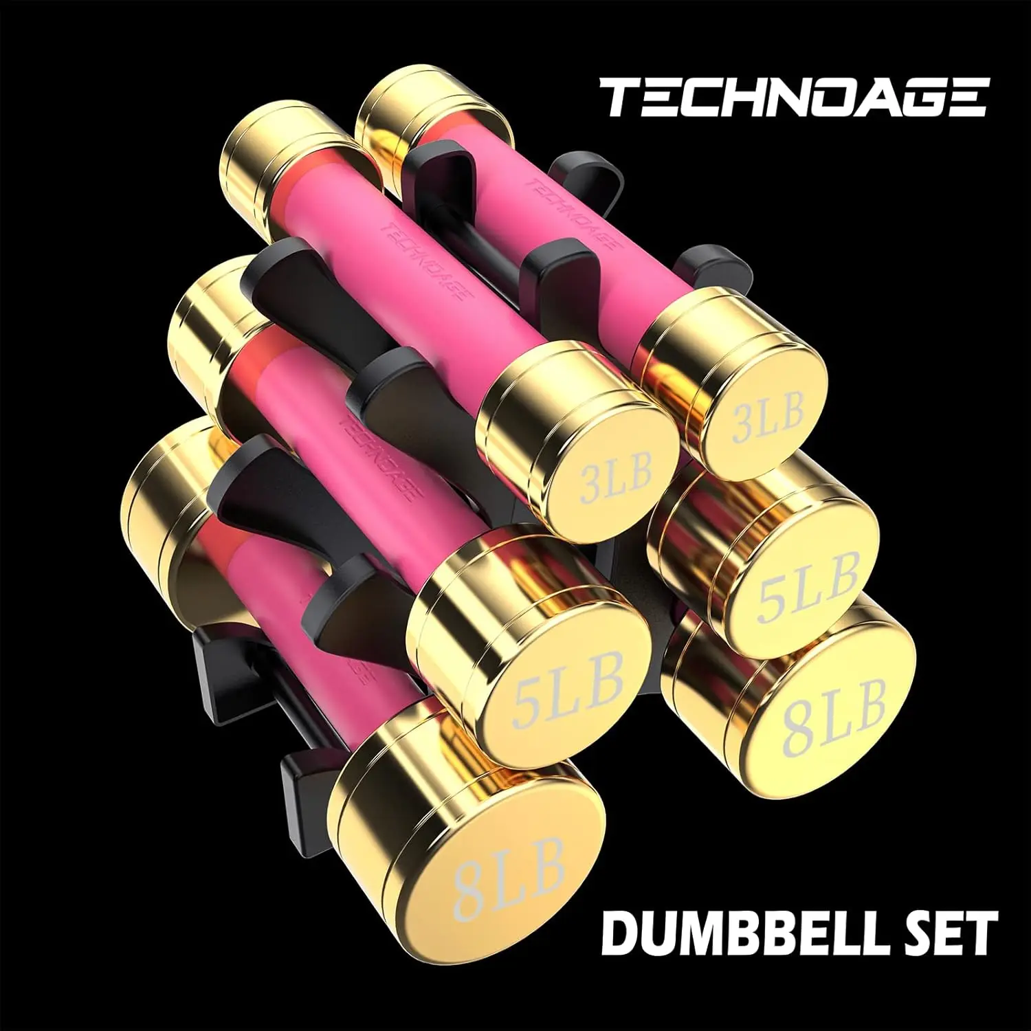 Home Gym, Steel and Neoprene, Odorless, Round Dumbbell Sets