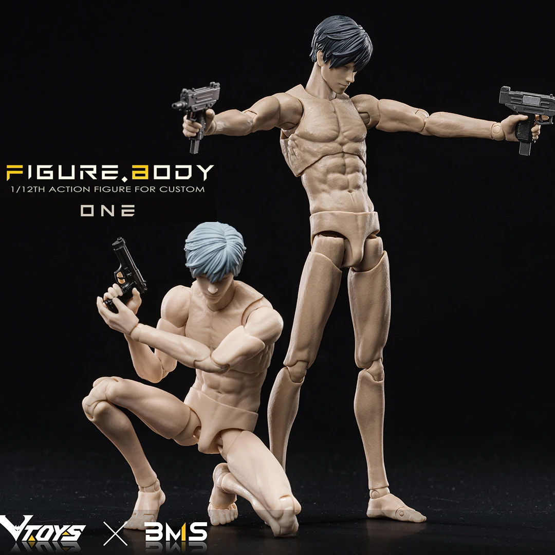 

VTOYS X BMS VB002 VB003 1/12Scale Male Muscle Joint Body White Yellow 16.5cm Super Flexible Action Figure Articulated Model Doll