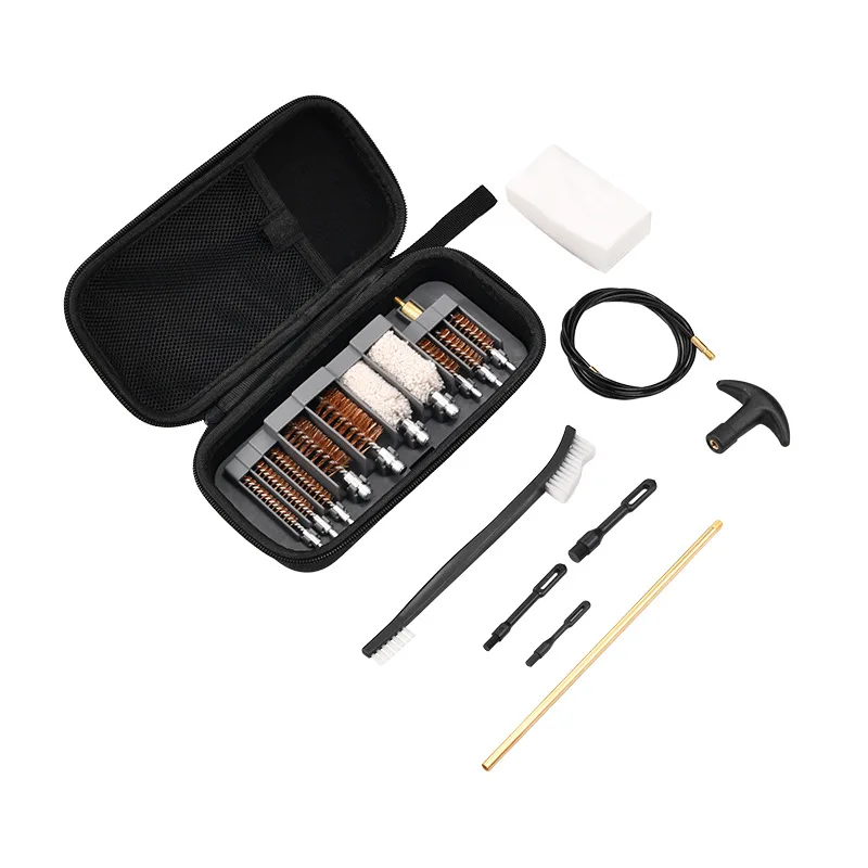 Boosteady Universal-Waffenreinigungsset für Kaliber.22,.357,.38, 9mm,.45 mit Bronzebürste und Messingsägeadapter – Detail 4