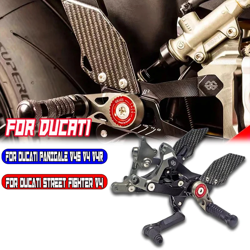 

New Motorcycle Carbon Fiber Foot Kit CNC Rearsets Footrest Rear Set For Ducati PANIGALE V4S V4 V4R V4 Streetfighter V4 2018-2022