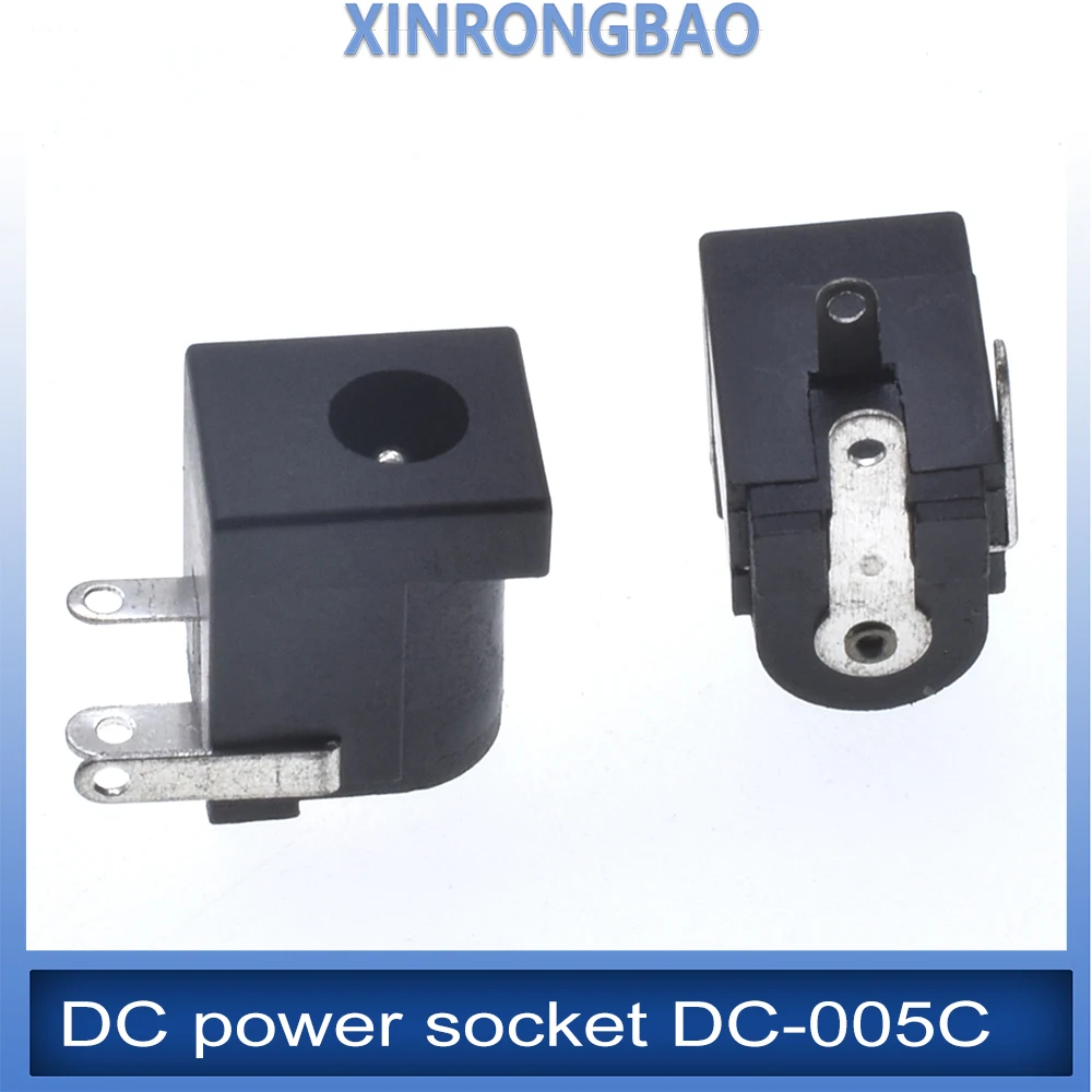 DC-005C 3.5×1.3mm DC Power Connector Male Female 3Pin Horizontal Straight Plug Black Charging Socket 10Pcs