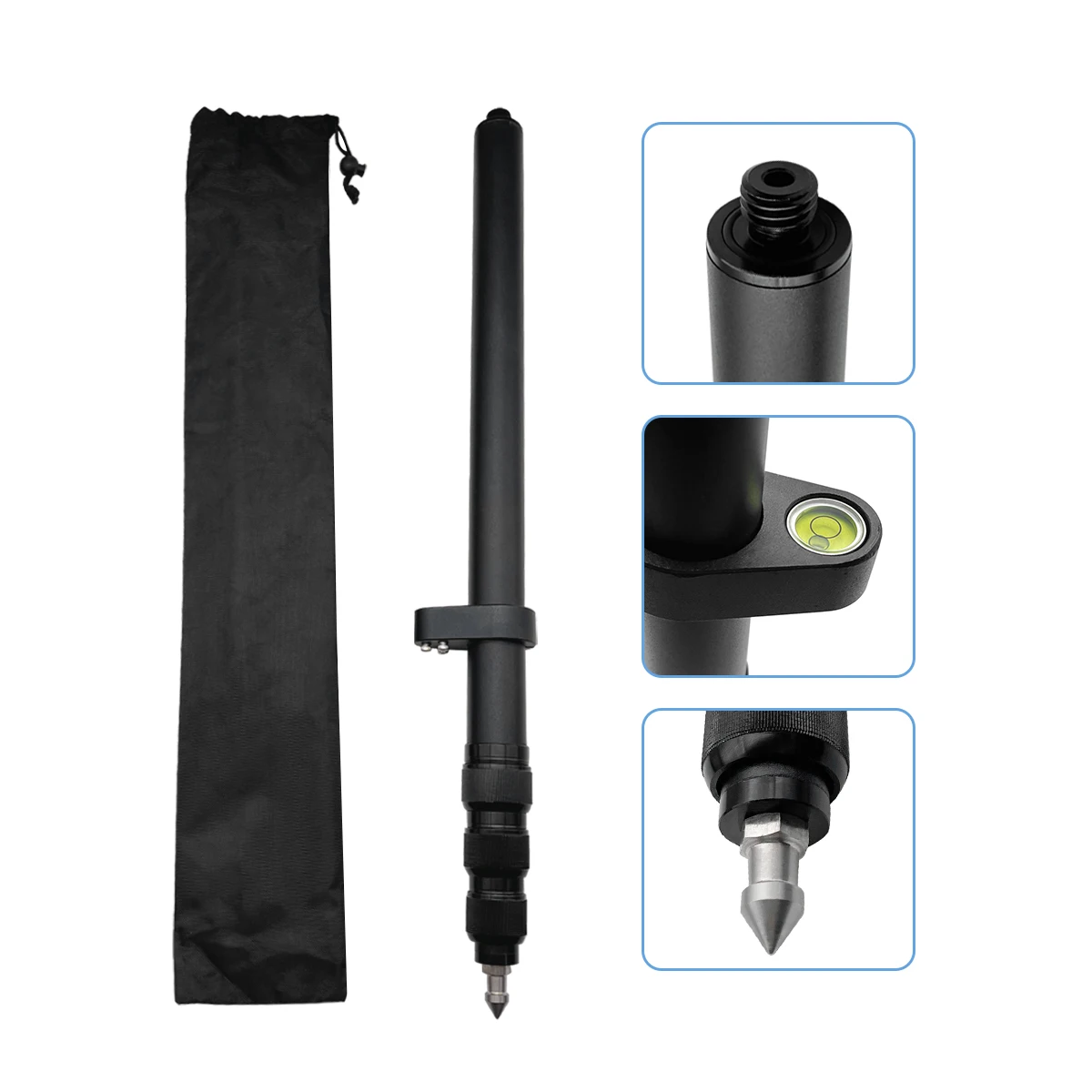 Telescopic Centering Pole Portable RTK GPS Surveying Rod Aluminum Alloy Light Weight For GPS Prism