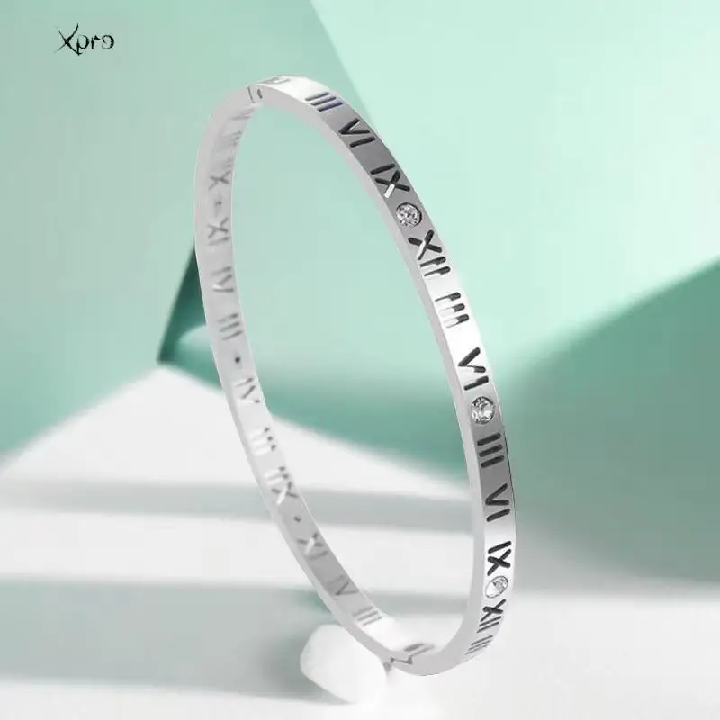 Xpro Roman Numerals Bracelet For Women Stainless Steel Jewelry Accessories Luxury Bracelet Women Fashion