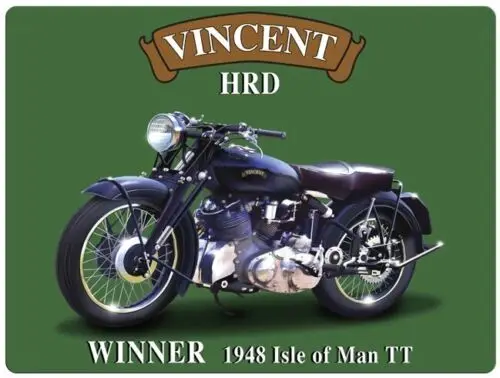 Metal Tin Signs VINCENT 1948 TT WINNER Vintage Retro Home Man Cave Garage Shed