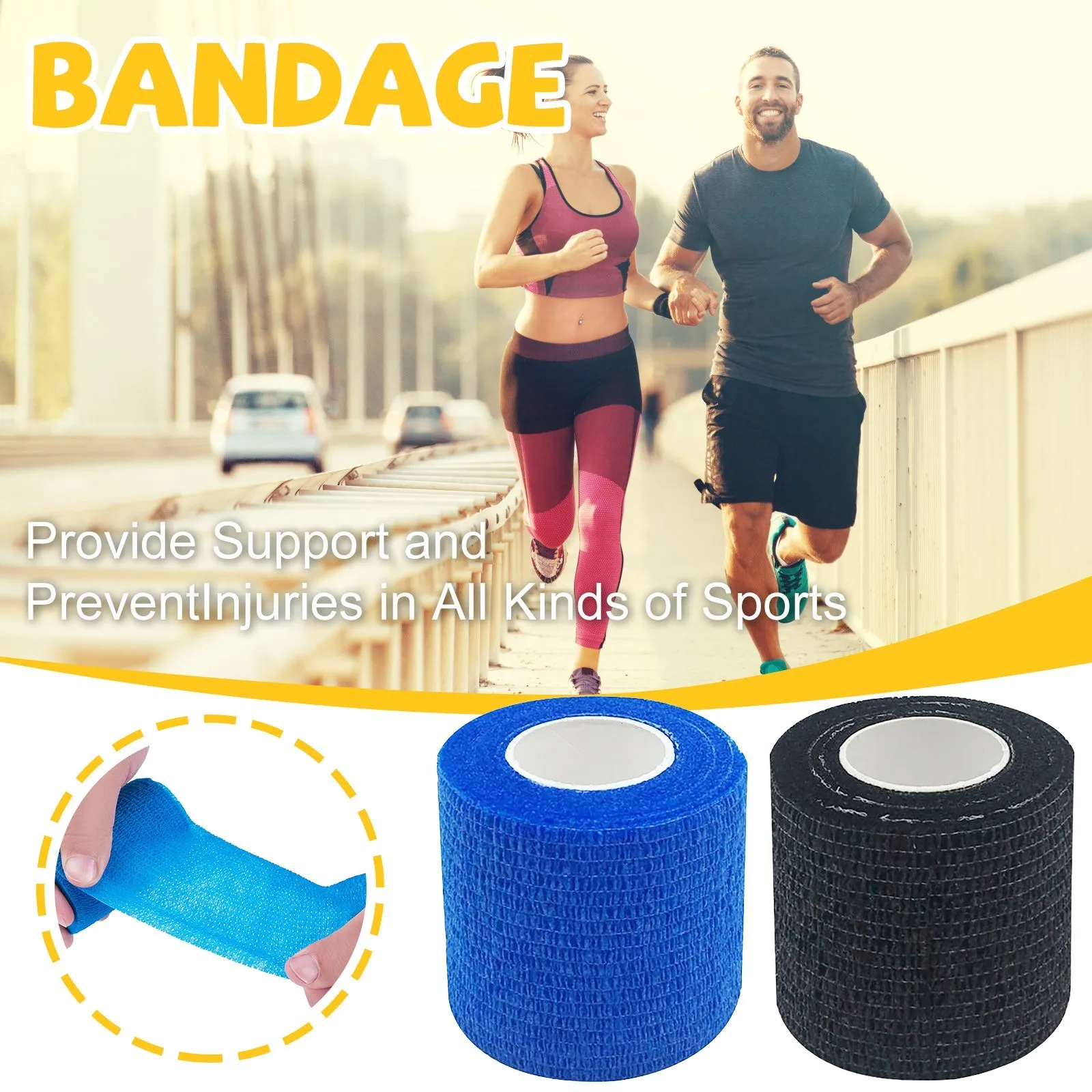 Self Adhesive Bandage Hot Sal Cohesiv Tape Bestseller Elastic Bandage Sports Wrap Self Adhesive Bandage Prevention Band 2026 T1