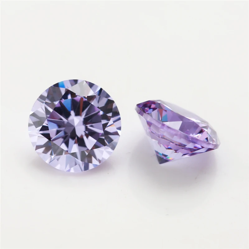 

5A Round Brilliant Lavender Color Cubic Zirconia Loose Stone 3.25-15mm Faceted CZ Zircon Gemstone For Jewelry DIY