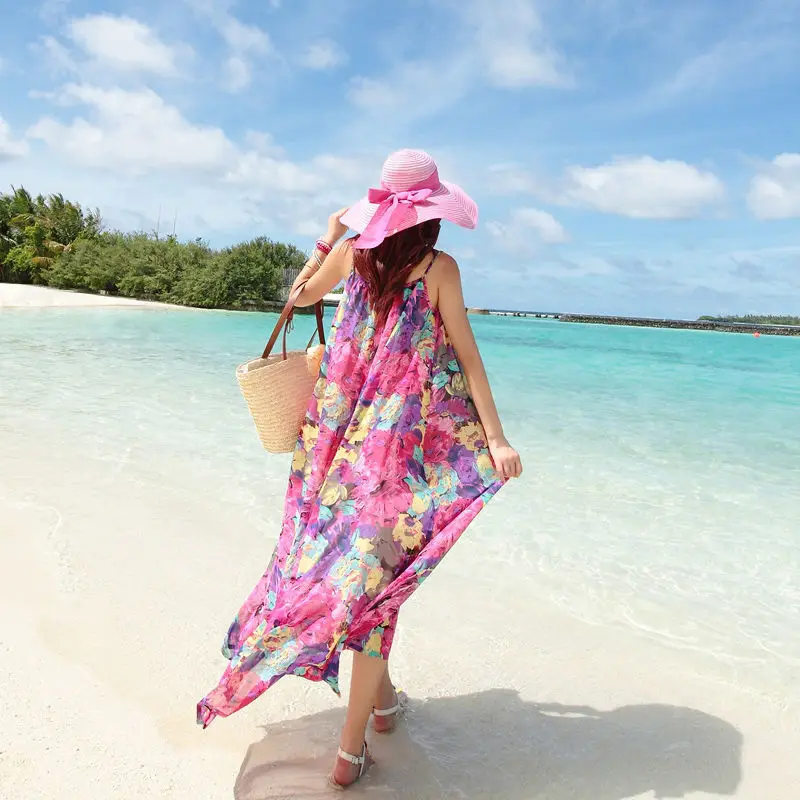 Vestido Largo Boho Floral Gasa - usage example