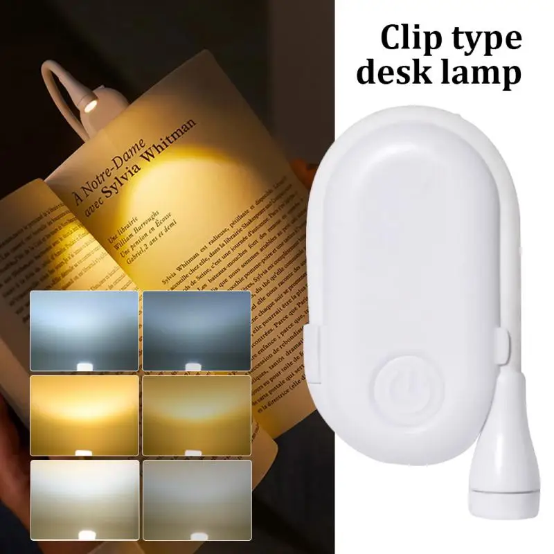 

1-2Pcs Portable LED Book Lights USB Rechargeable Eye Protection Night Light Mini 360°Clip- Desk Reading Lamp Travel Bedroom