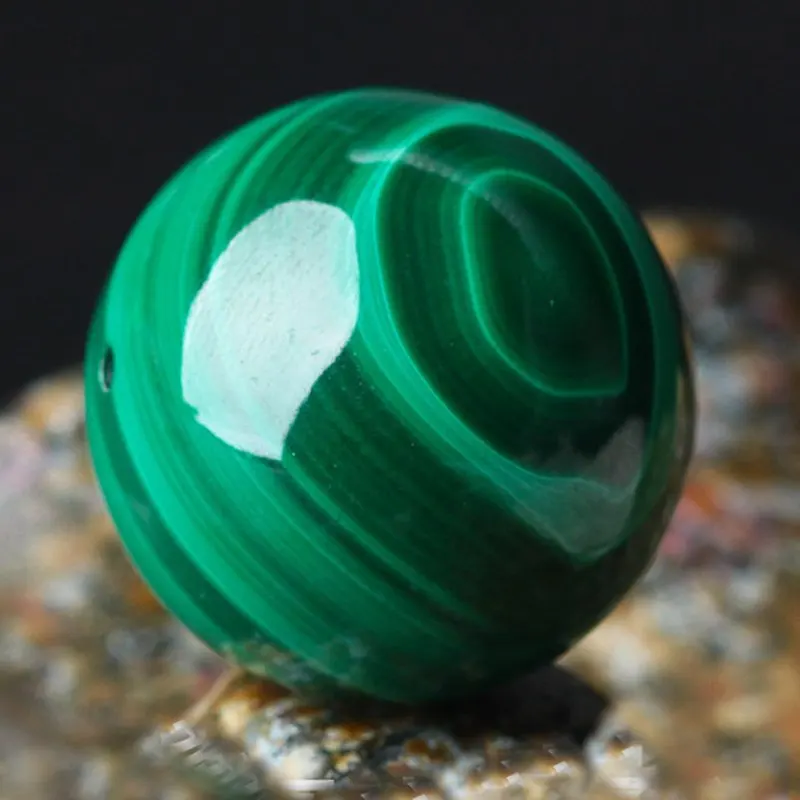 Natural Malachite Stone Smooth Round Shape Loose Beads High Quality 6/8/10/12/14/16/18/20mm DIY Jewelry Accessories 1 Pcs yw53