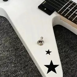 Custom Shop Special-shaped Electric Guitar White Body Black Star 6-string High Sound Quality Guitarra