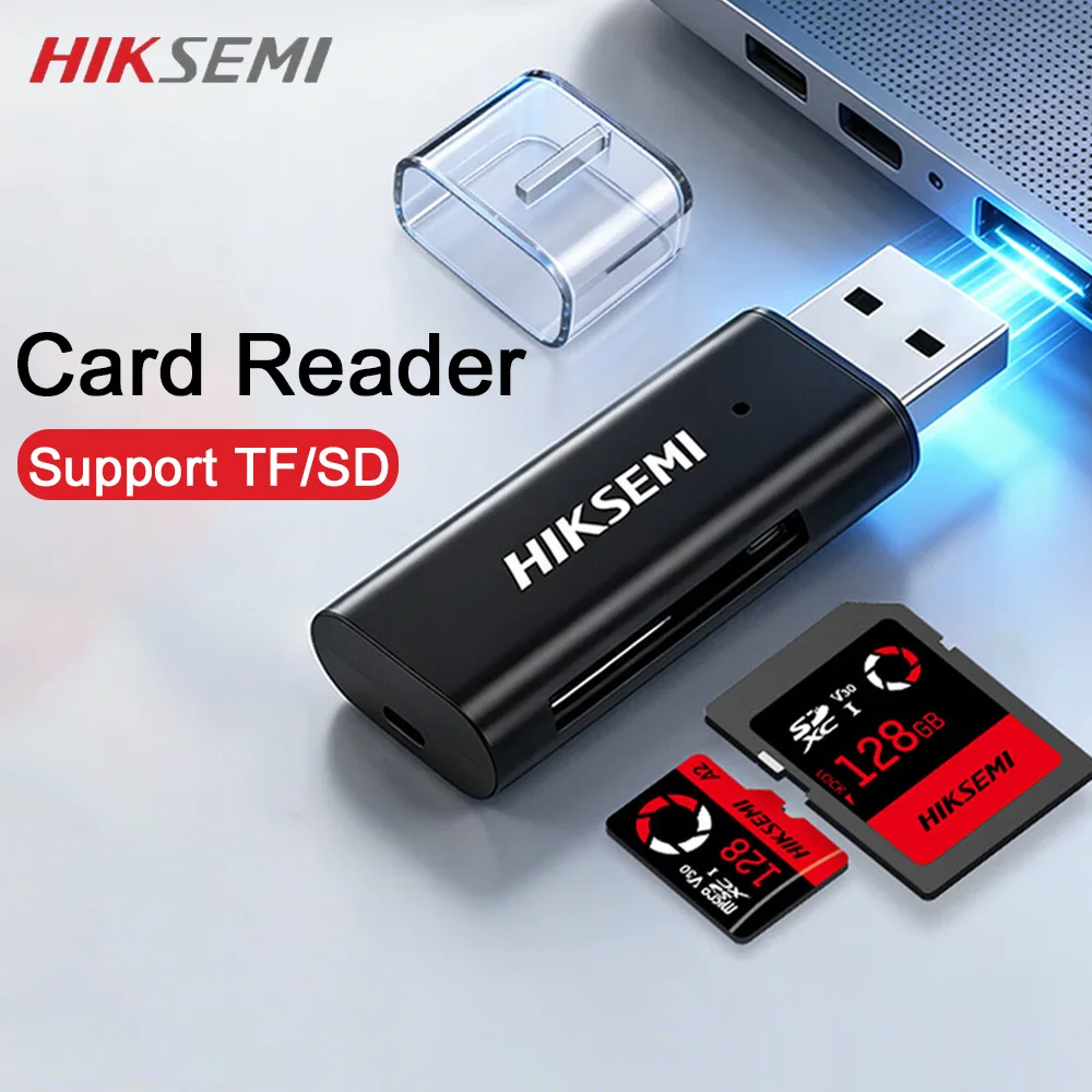 HIKSEMI 2-in-1 Card Reader USB A/USB C to SD MicroSD TF Card USB Card reader SD/TF Card Adapter for PC Laptop Accessories