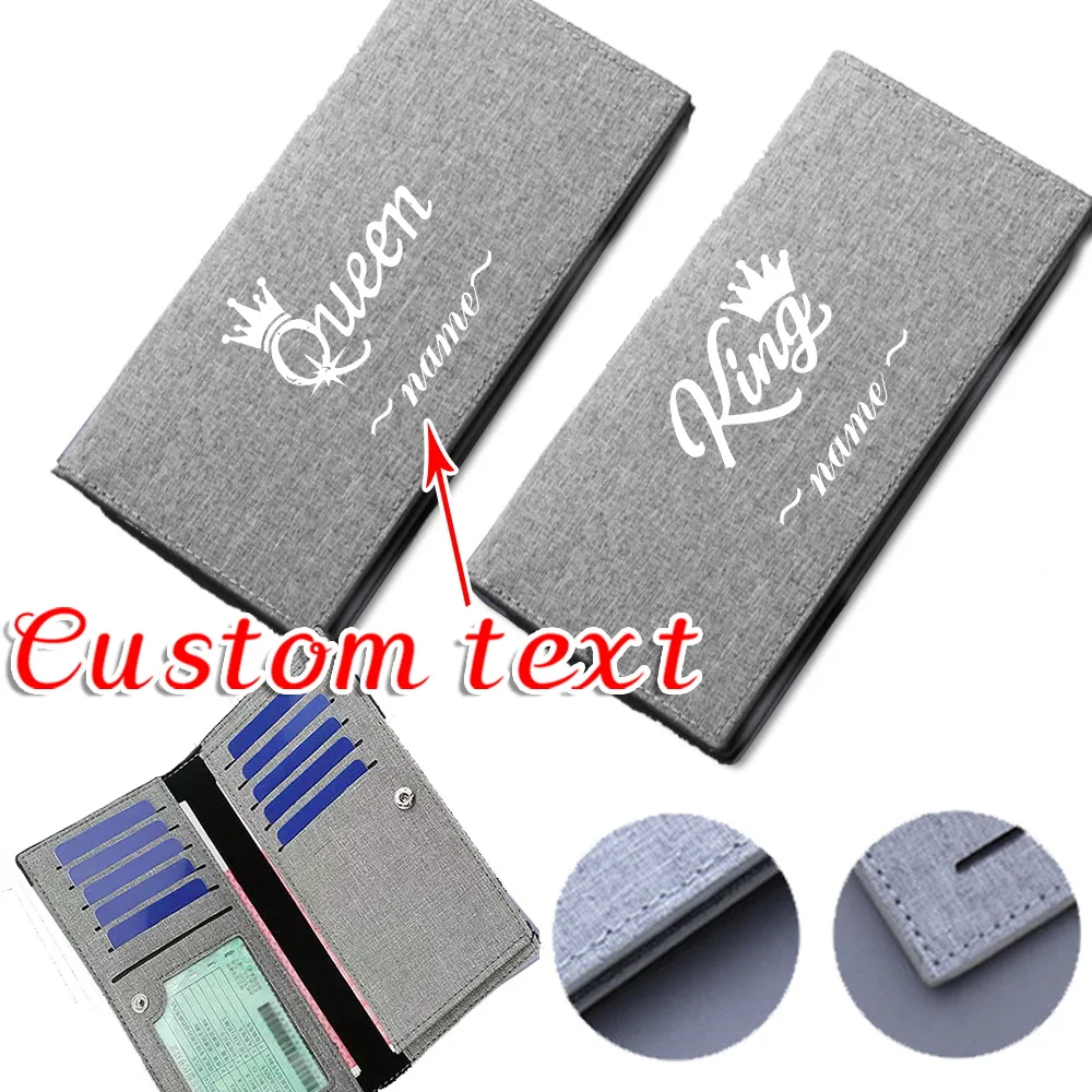 

Customize Any Name Gray Wallet ID Card Bank Card Multifunctional Storage Bag High-quality and Durable Wallet