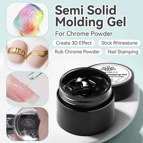 Imagen 2 del producto BORN PRETTY 5ml 3D sin toallita Gel de modelado esmalte de uñas pintura de Metal sólido diseños de Arte de uñas pegamento de diamantes de imitación tallado remojo