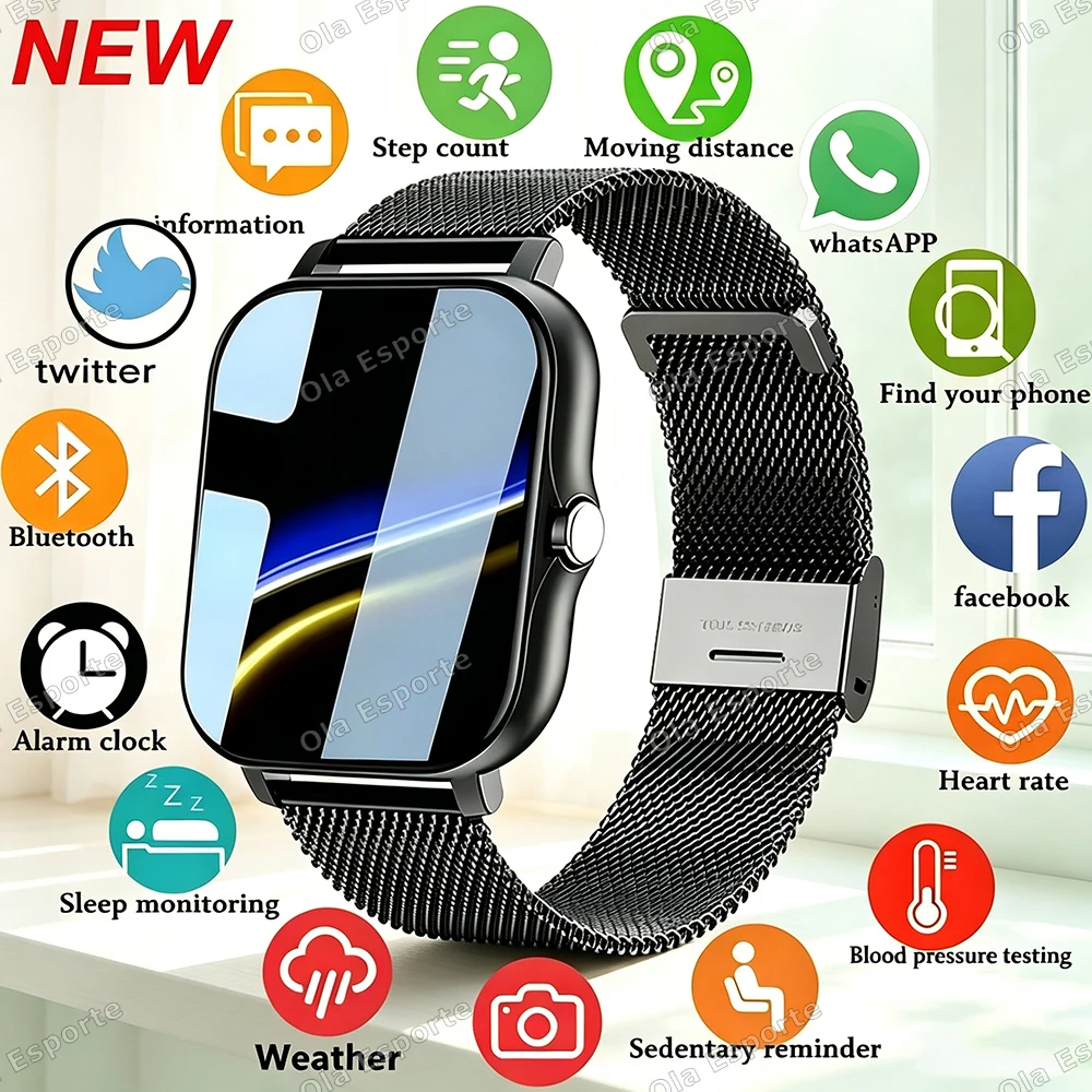 2026 New Smart Watch for Men Women Gift Full Touch Screen Sports Fitness Watch Heart Rate Bluetooth Call Digital Smartwatch Ht30