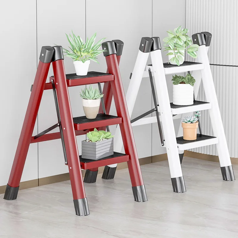 Multifunctional Household Folding Ladder, Telescopic, Carbon Steel, Human Character