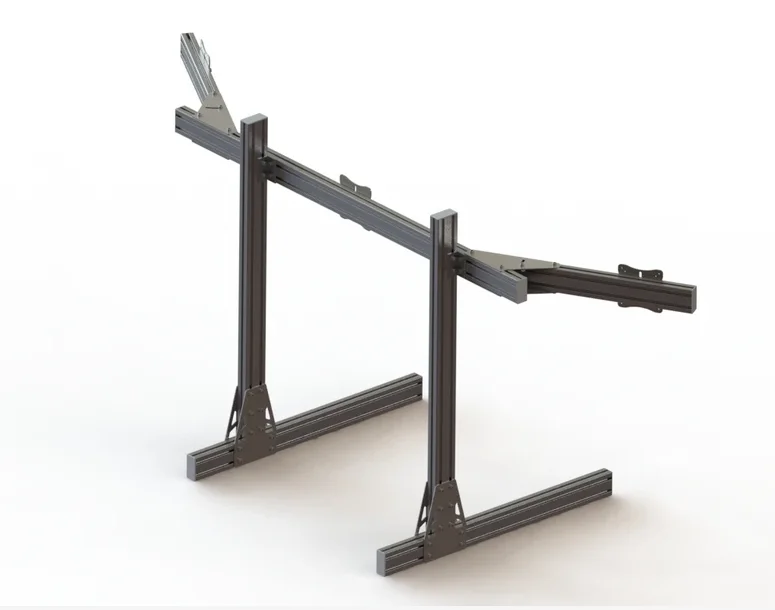 Stable Support Height Adjustable Triple Monitor Stand, European Standard Aluminum Alloy Bracket for Racing Simulator