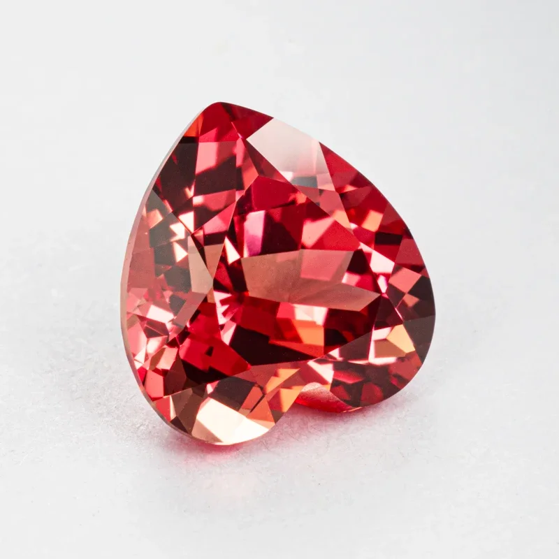 Lab Grown Sapphire Heart Shape Sunset Red Color Selectable  AGL Certificate Stones for Charms Diy Jewelry Making Rings Pendant