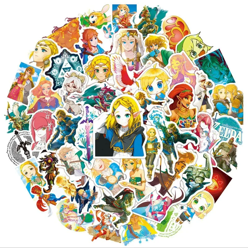 50pcs Game The Legend of Zelda Series Graffiti Stickers Suitable for Helmet Desktop Wall Decoration DIY Sticker Pack Wholesale