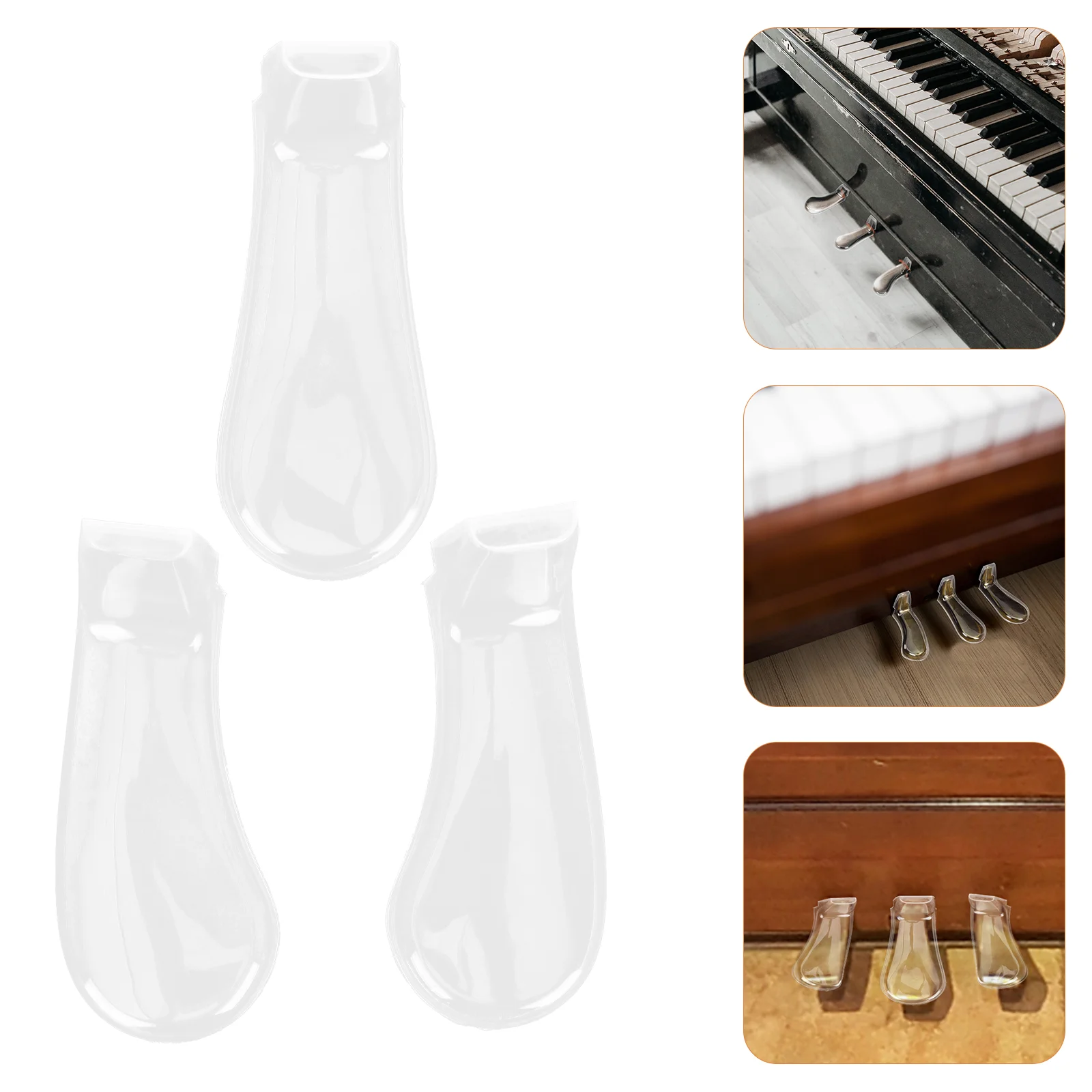 

6 Pcs Piano Pedal Cover Foot Pad Plastic Protective Sleeves Dust-proof Mat Sock Protectors Covers Accessories