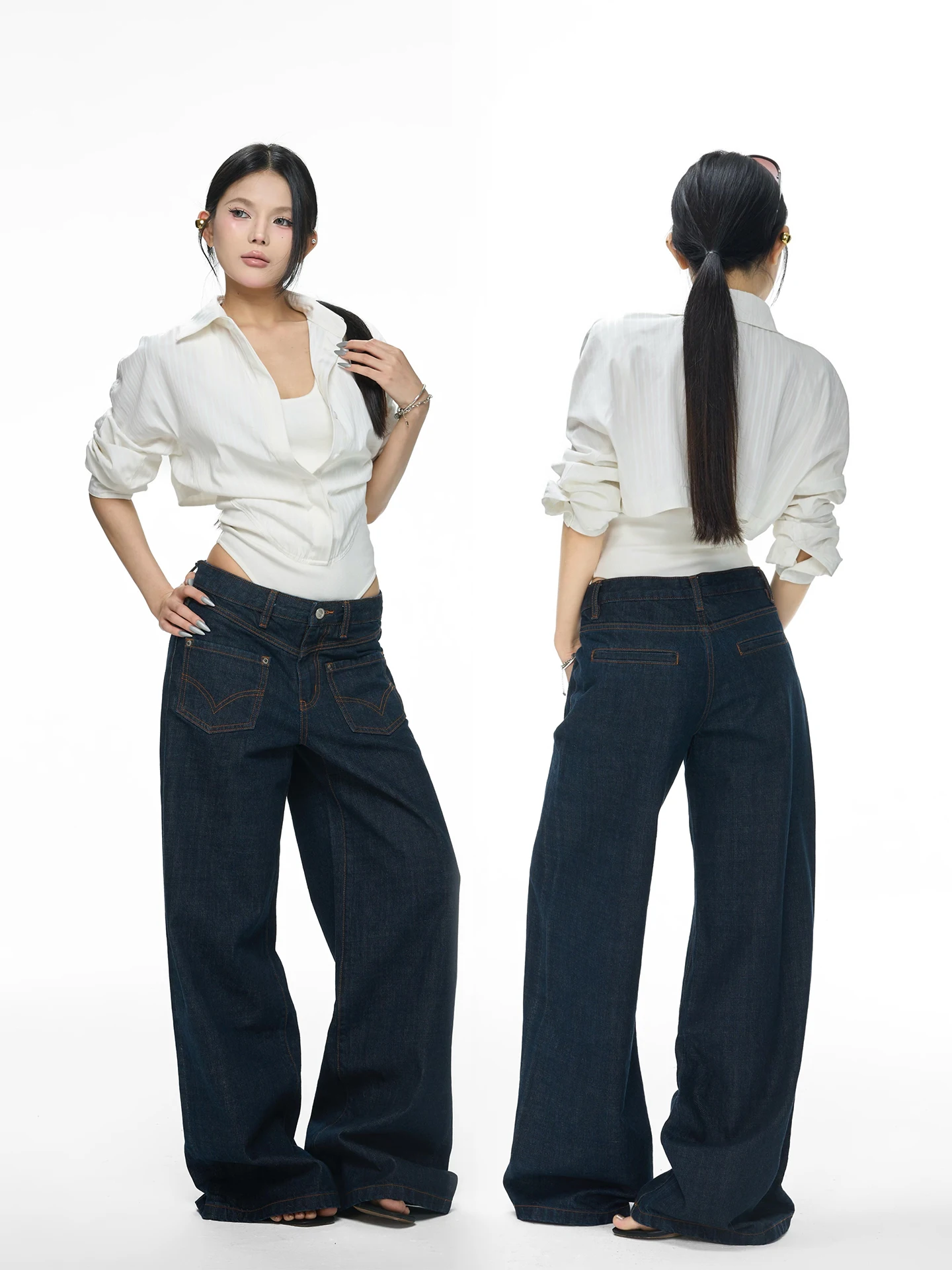 

Белый комбинезон Slim Fit с эффектом двухслойности, дизайнерский, для повседневной носки, в британском стиле, из модной ткани, с длинными рукавами и воротником