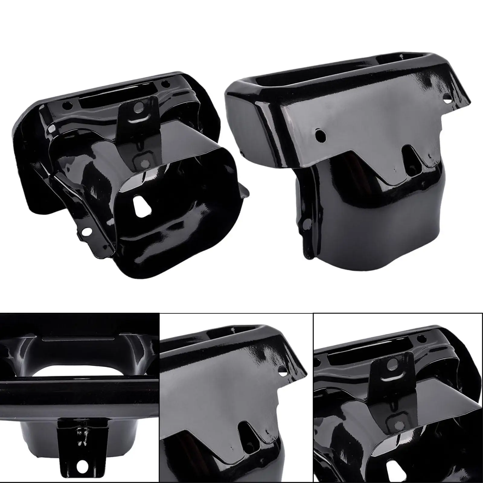

2Pcs Exhaust Bezels Compatible Exhaust Tip Bezel Gloss Black for 1500 Series