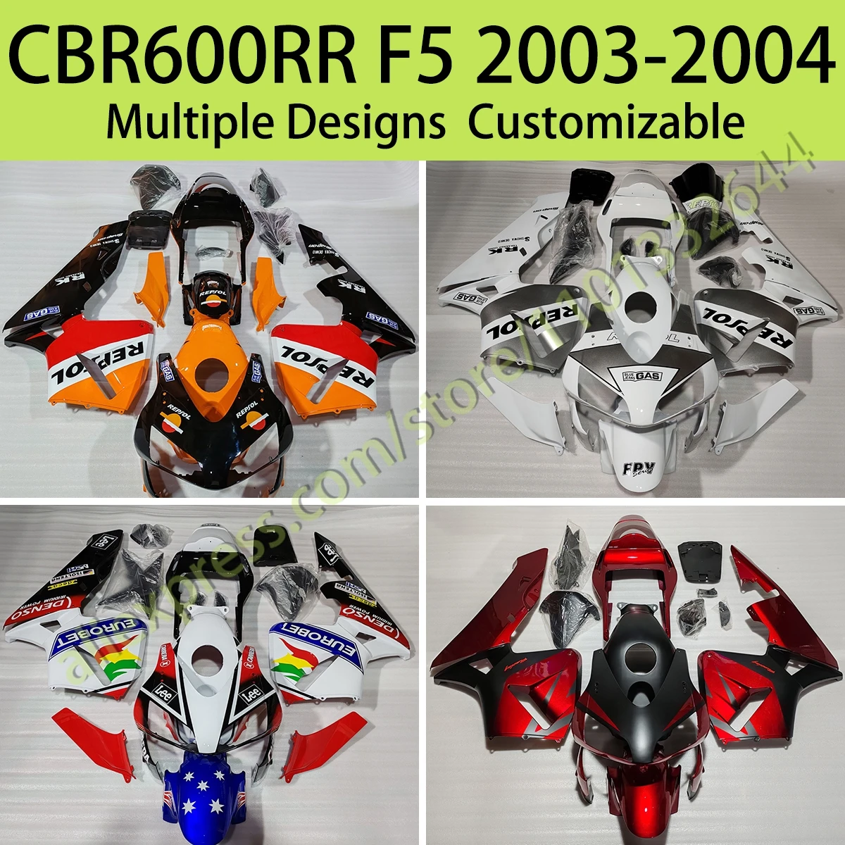 

Fairing Set for Honda CBR600RR 2003 2004 Motorcycle ABS Painted Fairings Injection Molding Kit Fit CBR 600RR F5 03 04