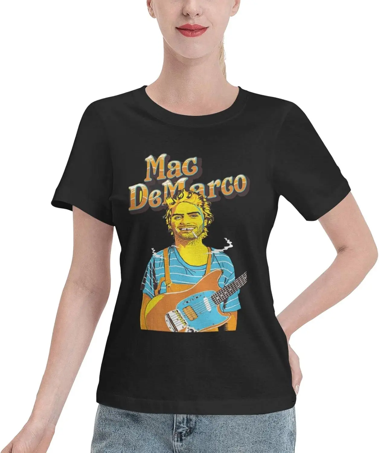 Mac Music Demarco Singer T-Shirt Women Summer Tops Cotton Short Sleeve Clothes Round Neck T Shirt