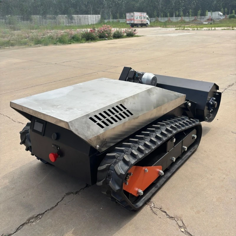 Triangle Zero Turn pure electric Remote Control Lawn Mower Tracked Robot Grass Trimmer for Narrow Space Orchard