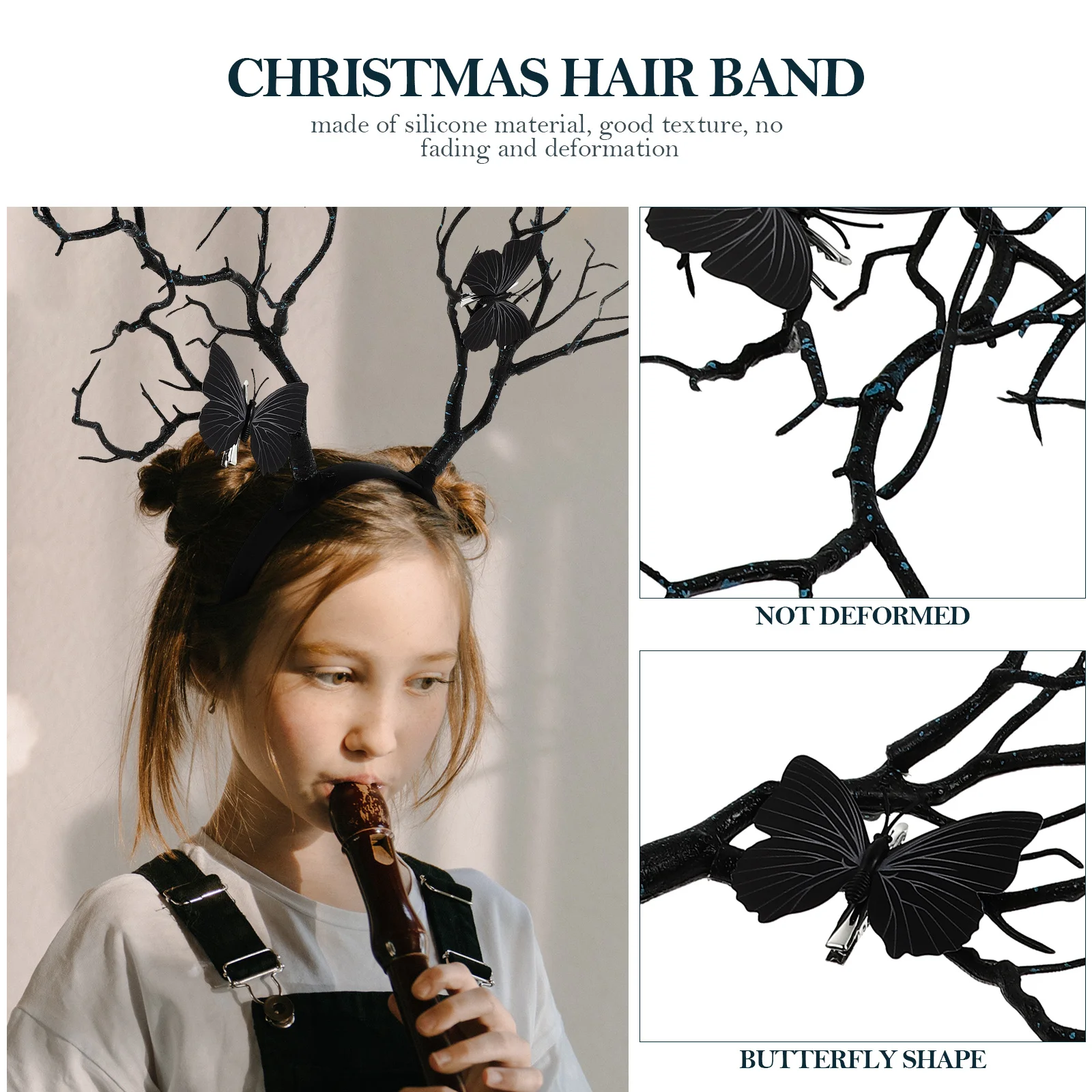 

1pc Branch Antler Headband Silicone For Party Christmas Halloween Cosplay Masquerade Ball Accessory Hair Decor