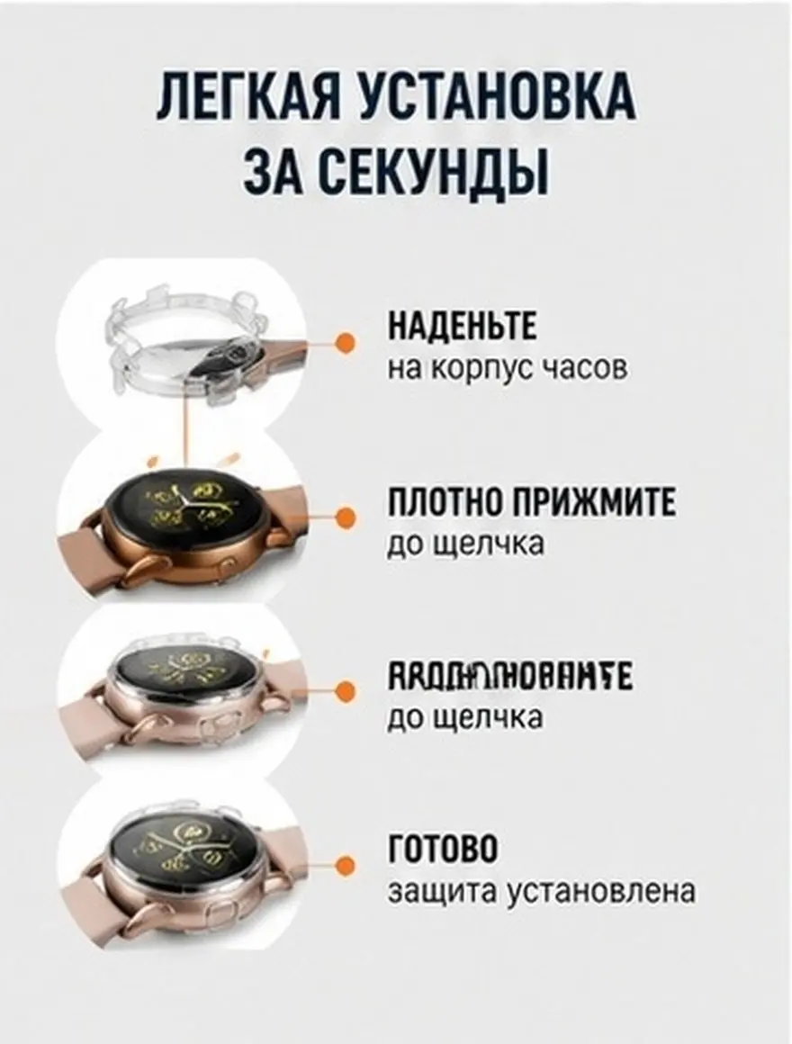 Transparent Silicone Watch Protective Cover Full Cover Case Compatible with Galaxy Watch Active Stylish Protection