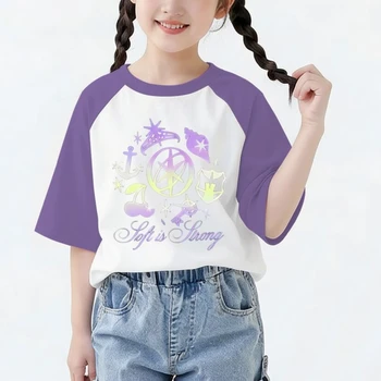 Y2K Katseye Music Girl Group T-Shirt Girls Boys Short Sleeve 100% Cotton Tshirts Kids Fun Katseye T Shirts Gifts