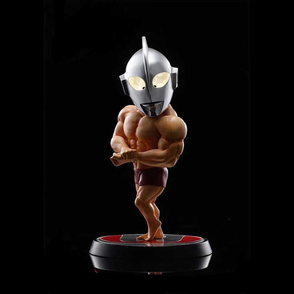 Eyes Light Statue Fitness Expert Muscular Muscle Man Cosplay Seven Ace Taro  Tiga Funny Sexy Figure Model Toys Gift